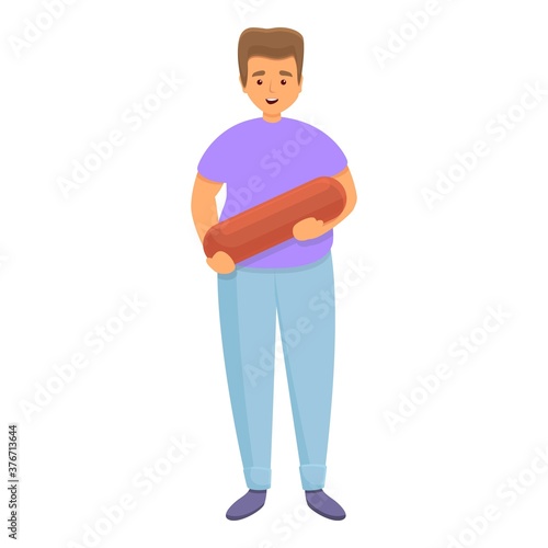 Gluttony sausage icon. Cartoon of gluttony sausage vector icon for web design isolated on white background
