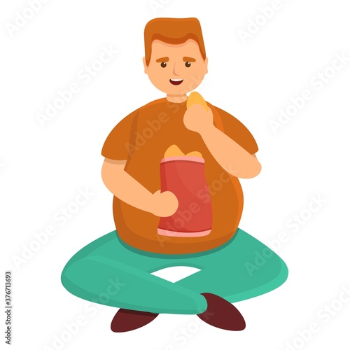 Gluttony chips icon. Cartoon of gluttony chips vector icon for web design isolated on white background