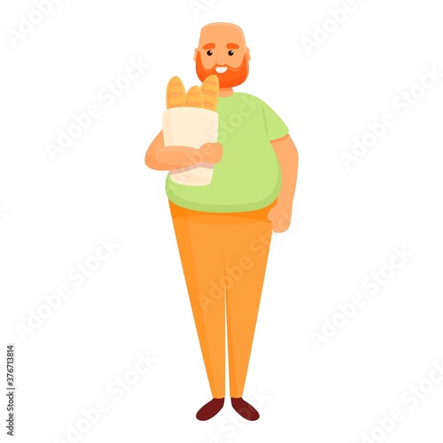 Gluttony bread pack icon. Cartoon of gluttony bread pack vector icon for web design isolated on white background
