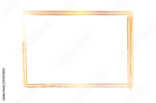 Vector Hand Draw Sketch Golden Rectangle Frame from Multiple Black thick mark for your element design, isolated on white