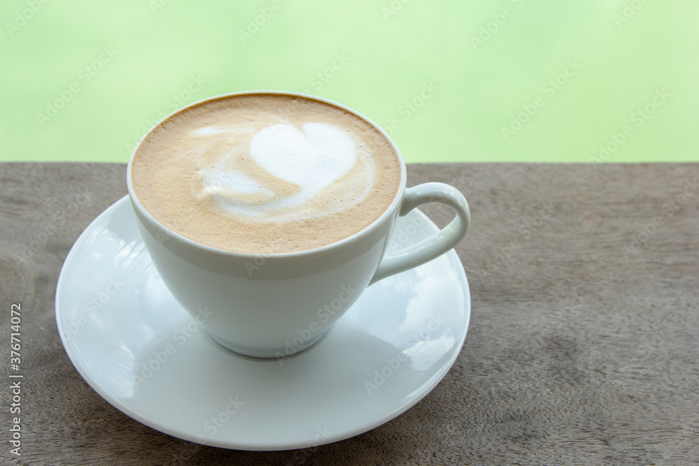closeup hot coffee on wooden table closeup hot coffee on wooden table
