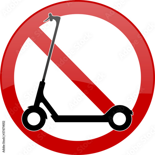 no electric scooters in this area sign