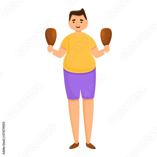 Gluttony chicken legs icon. Cartoon of gluttony chicken legs vector icon for web design isolated on white background
