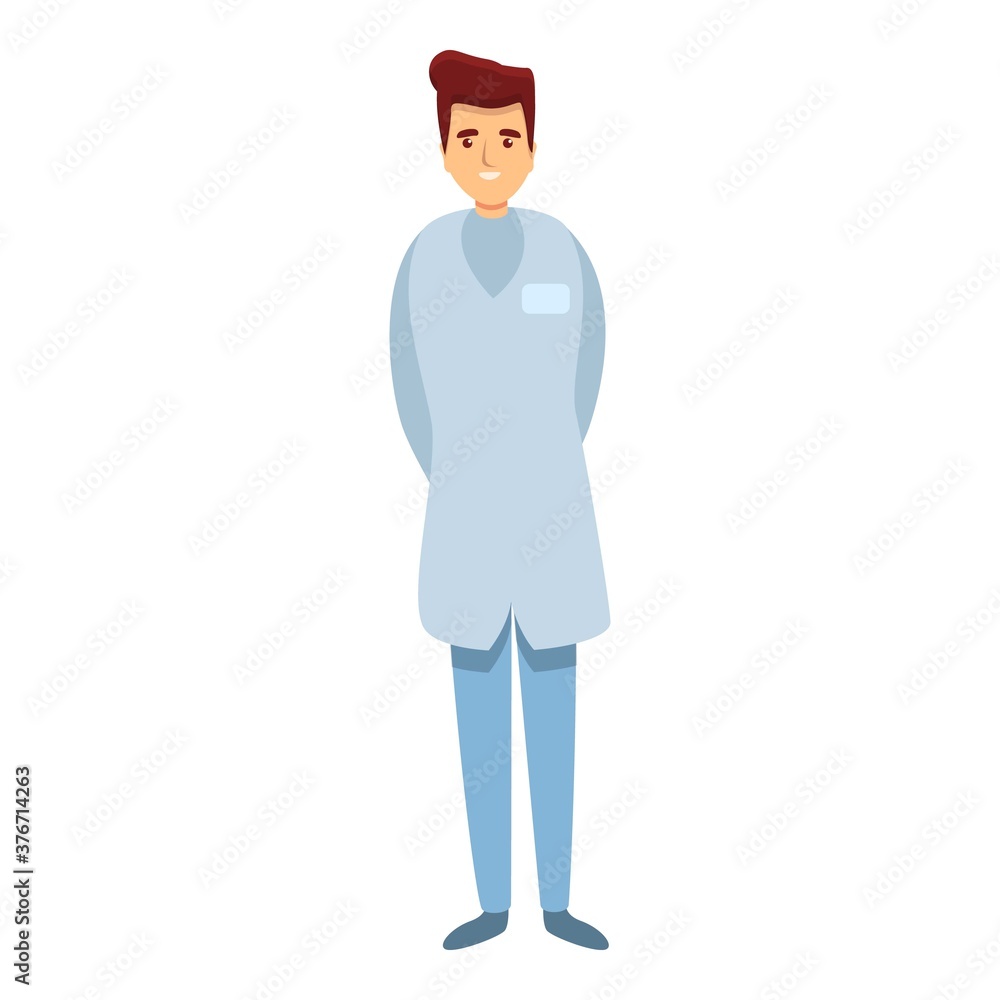Smiling nurse man nursing home icon. Cartoon of smiling nurse man nursing home vector icon for web design isolated on white background Smiling nurse man nursing home icon. Cartoon of smiling nurse man nursing home vector icon for web design isolated on white background