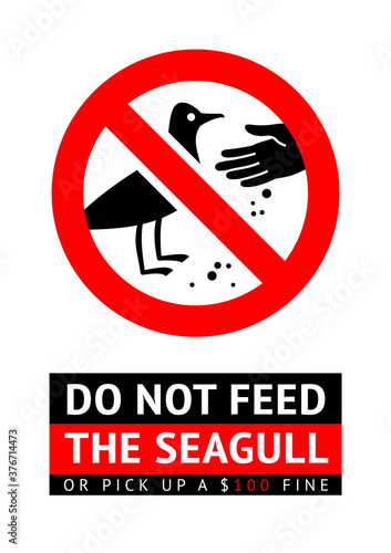 Do not feed birds, modern forbidding sticker, vector illustration 10eps