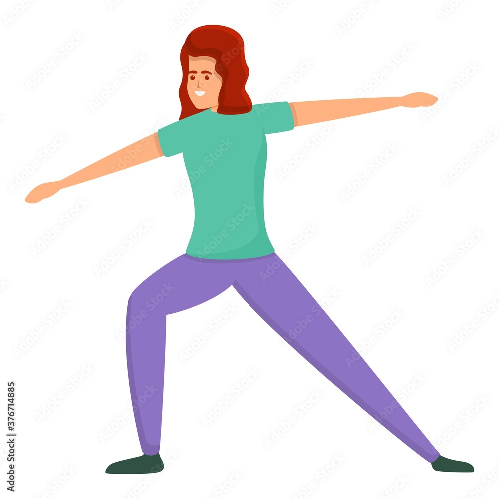 Home training stretch exercise icon. Cartoon of home training stretch exercise vector icon for web design isolated on white background Home training stretch exercise icon. Cartoon of home training stretch exercise vector icon for web design isolated on white background