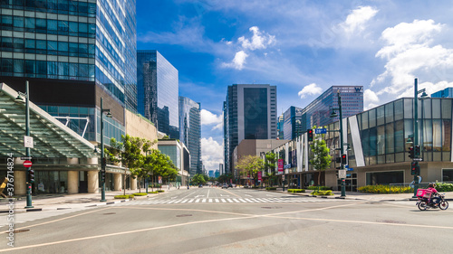 Bonifacio Global City, Taguig, Philippines - Shopping centers and office buildings along 5th avenue. photo