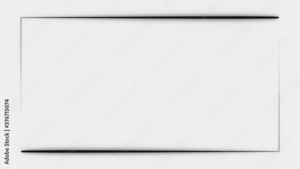 monochrome black neon frame on white background for Art, commercial and business concept motion, abstract 3d rendering 4K video monochrome black neon frame on white background for Art, commercial and business concept motion, abstract 3d rendering 4K video