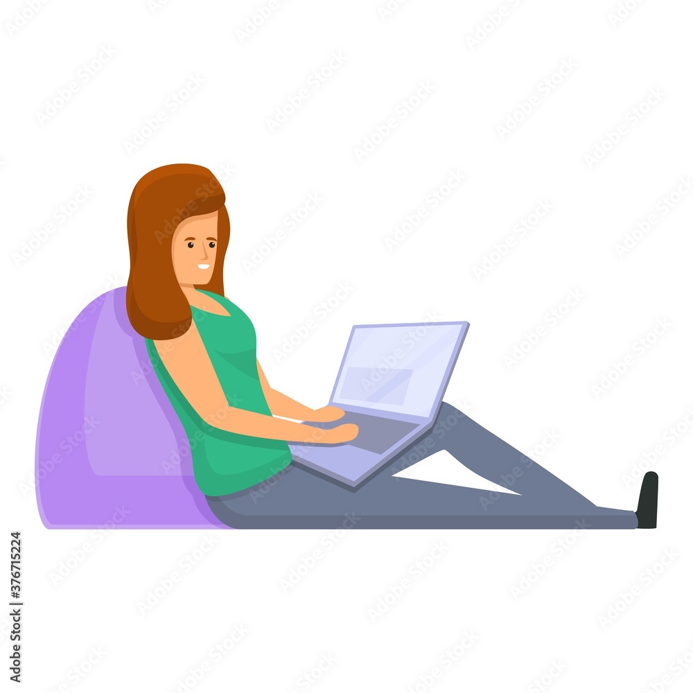 Girl programmer icon. Cartoon of girl programmer vector icon for web design isolated on white background Girl programmer icon. Cartoon of girl programmer vector icon for web design isolated on white background