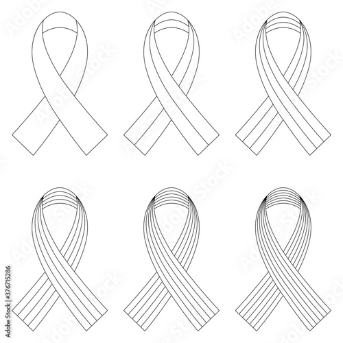 set of wrapped ribbons with...