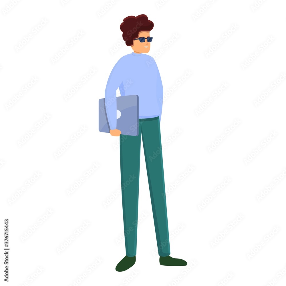 Cool programmer guy icon. Cartoon of cool programmer guy vector icon for web design isolated on white background Cool programmer guy icon. Cartoon of cool programmer guy vector icon for web design isolated on white background