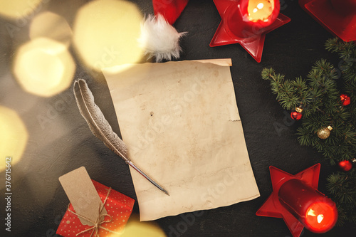 Writing a letter to Santa composiiton in vintage style photo