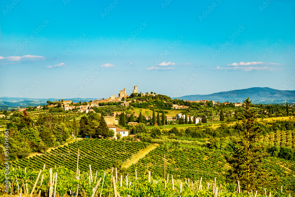 Panorama von San Gimignano in der Toskana
