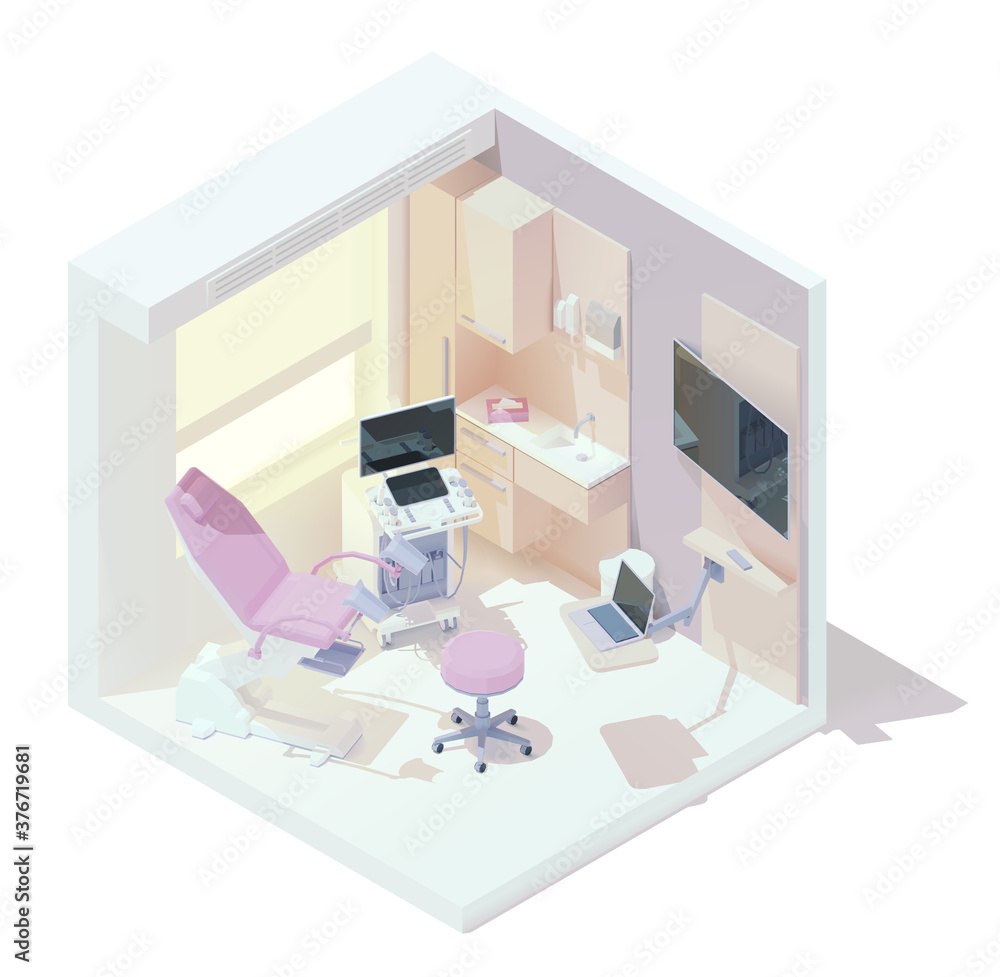 Vector isometric gynecologist office interior. Gynecological ...