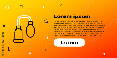 Line Penis pump icon isolated on yellow background. Penis enlarger. Sex toy for men. Vacuum pump with a blower to increase the penis. Colorful outline concept. Vector Illustration.
