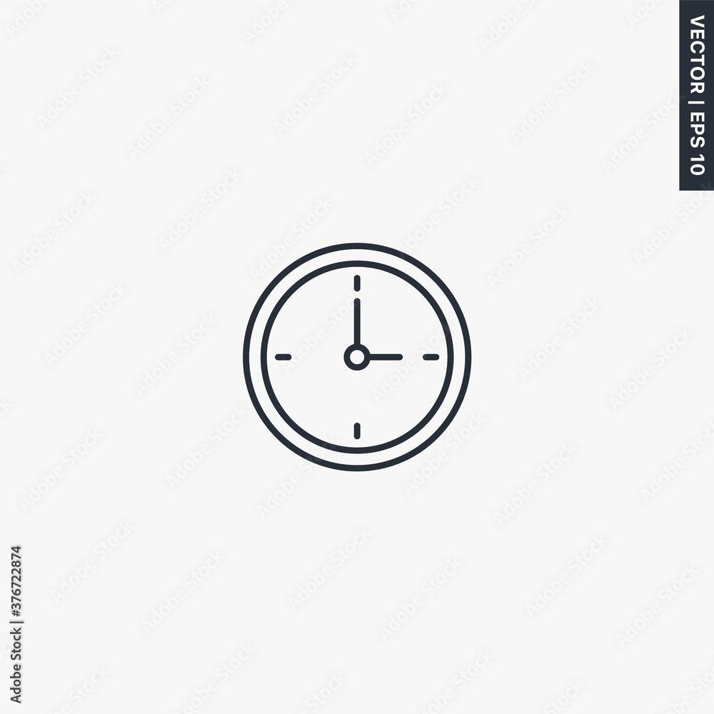 Clock, time, linear style sign for mobile concept and web design Clock, time, linear style sign for mobile concept and web design