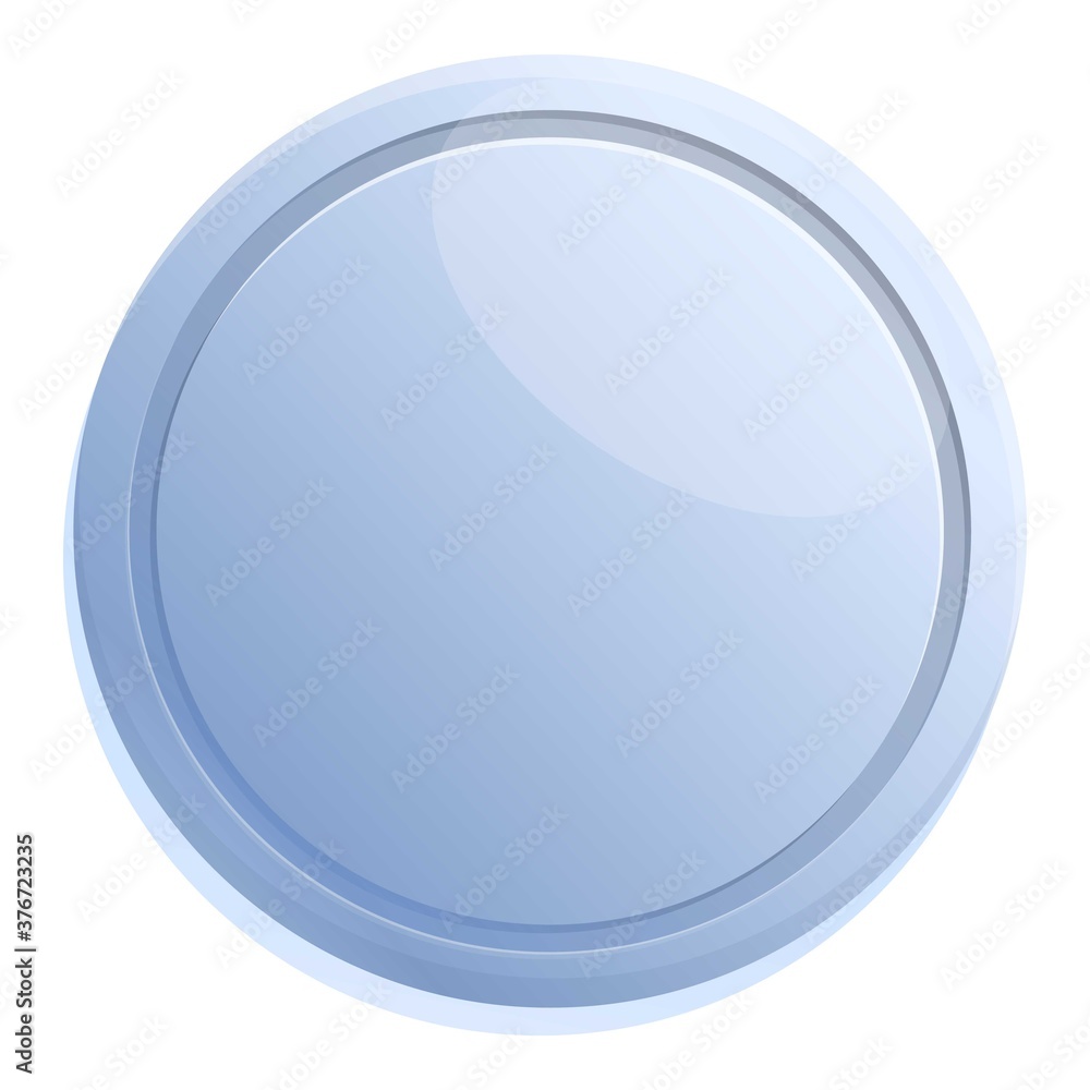 Round battery icon. Cartoon of round battery vector icon for web design isolated on white background Round battery icon. Cartoon of round battery vector icon for web design isolated on white background