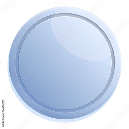 Round battery icon. Cartoon of round battery vector icon for web design isolated on white background