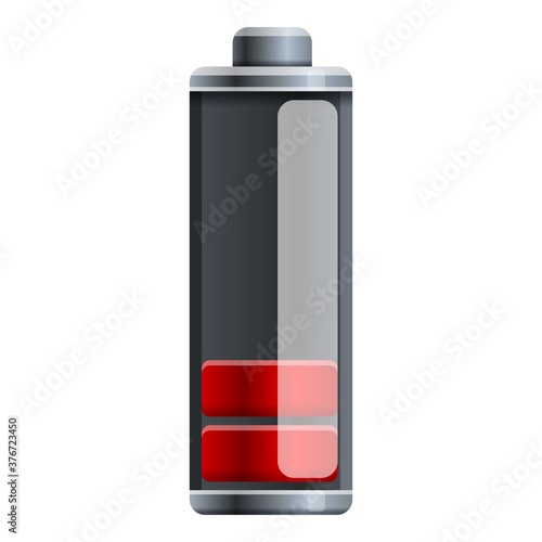 Low capacity battery icon. Cartoon of low capacity battery vector icon for web design isolated on white background