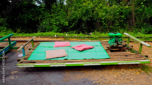 Cambodia Battambang－July 28, 2016: Natural scenery in Battambang Cambodia. Photo taken on bamboo train, Phnom Sampoy mountain, in the killing cave, monastery, Stupain and bat cave. photo