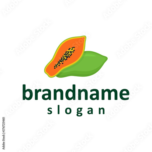 Fresh papaya logo design vector
