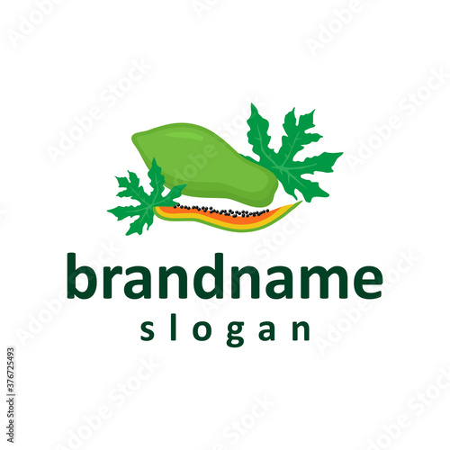 Fresh papaya logo design vector