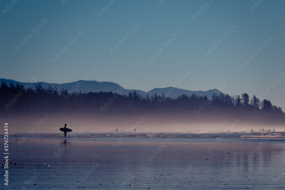 Surfer at the Ucluelet Beach