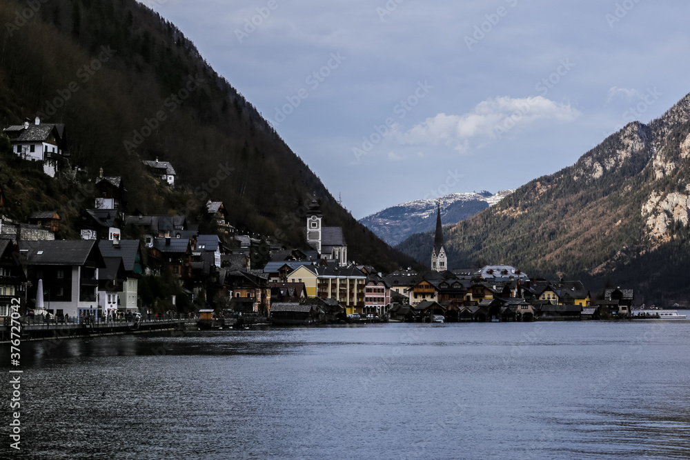 View of Hallstatt Lake and Village, Austria