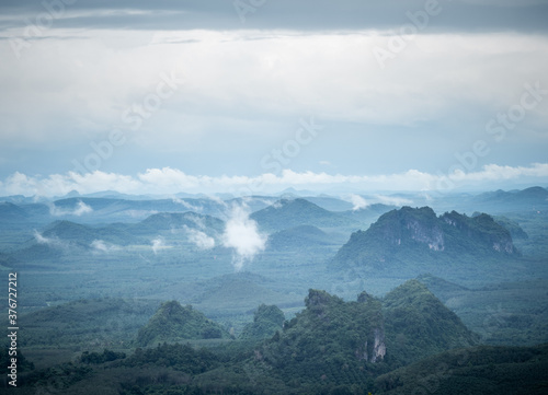 top view cloud from higher mountain