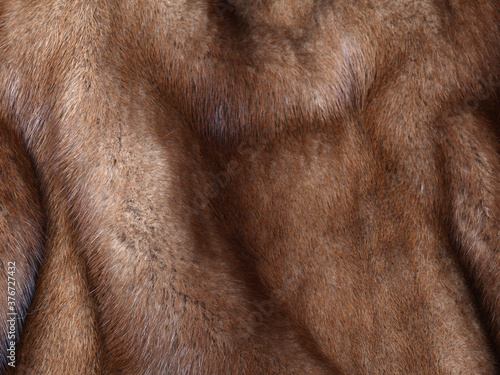 Brown mink fur texture background