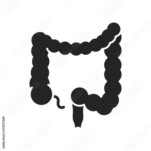 Indigestion glyph black icon. Human organ concept. Sign for web page, mobile app, button, logo. Vector isolated element.