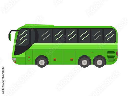 vector illustration, green bus