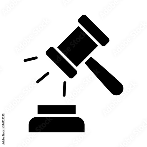 justice gavel icon, silhouette style