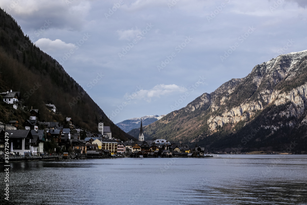 View of Hallstatt Lake and Village, Austria