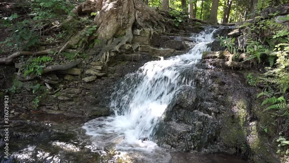Snow Owl Creek Falls in Brampton, Ontario, Canada. Snow Owl Creek Falls in Brampton, Ontario, Canada.