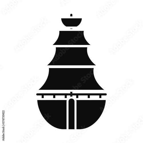 sailing ship icon, silhouette style