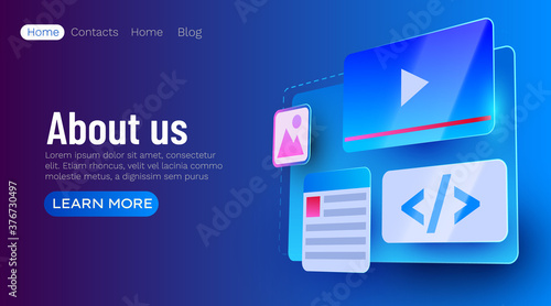 Web site ui element banner. Web development concept.