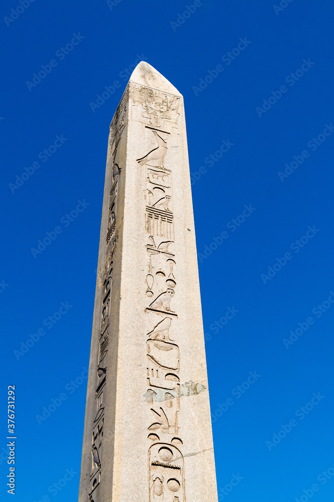 Obelisk in Hippodrome of Constantinople in Sultan Ahmet Square, Istanbul, Turkey