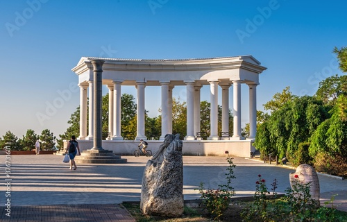 Colonnade in Chernomorsk, Ukraine photo