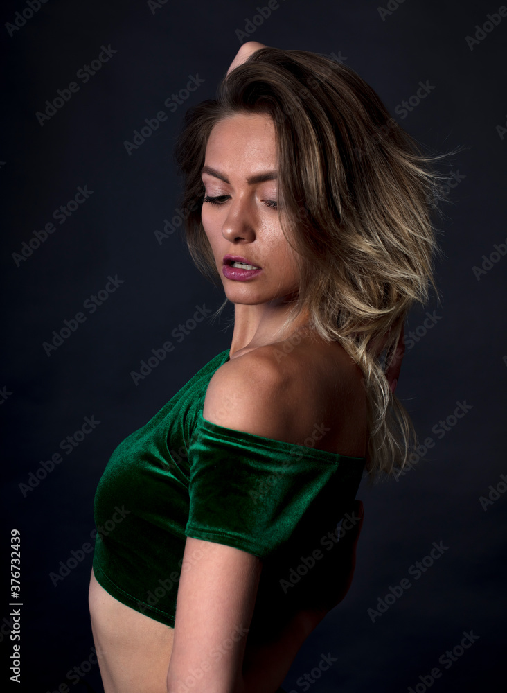 portrait of a young woman, shooting in a photo studio portrait of a young woman, shooting in a photo studio