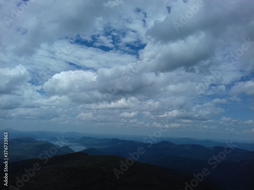 blue sky with mountains 
