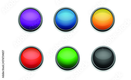 Free Download  set of metallic bright buttons, glossy web icons - GFXLoad