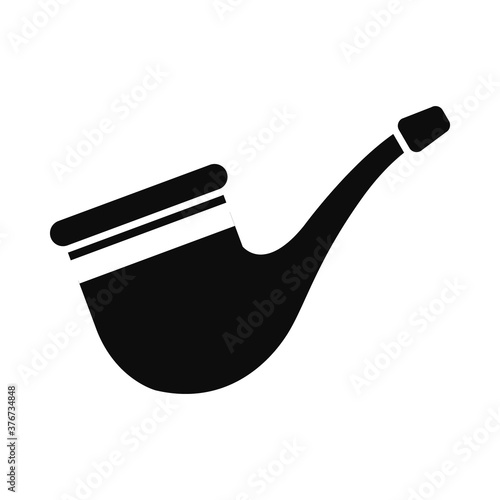smoking pipe icon, silhouette style