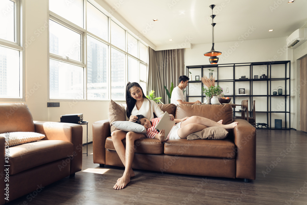 Happy Asian family lifestyle at home. Happy Asian family lifestyle at home.