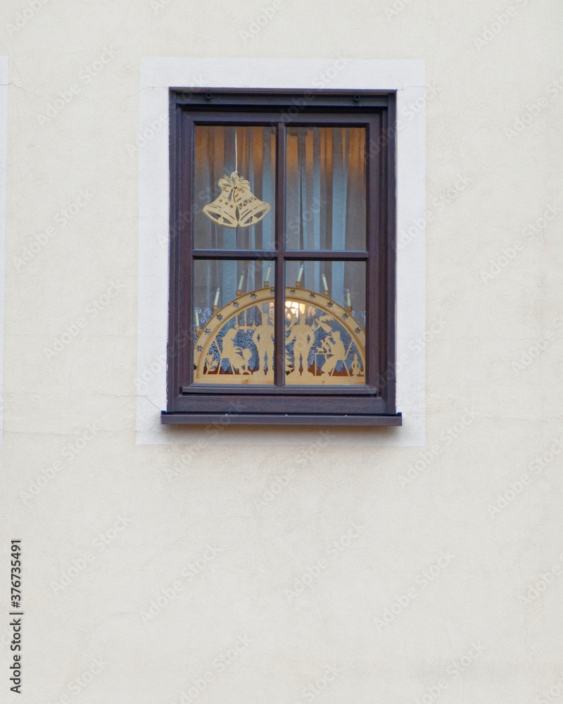 Christmas decorated window frame during daytime, Germany