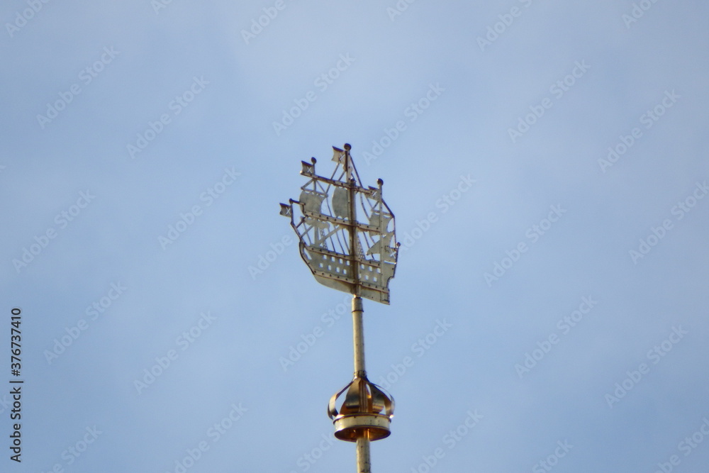 Ship on the spire of the Admiralty, Saint Petersburg