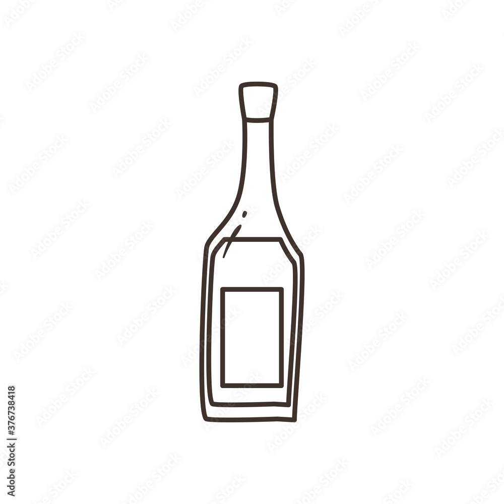 tequila bottle free form line style icon vector design tequila bottle free form line style icon vector design
