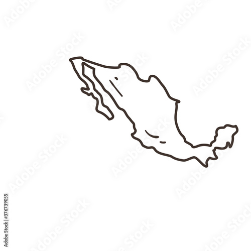 mexican map free form line style icon vector design