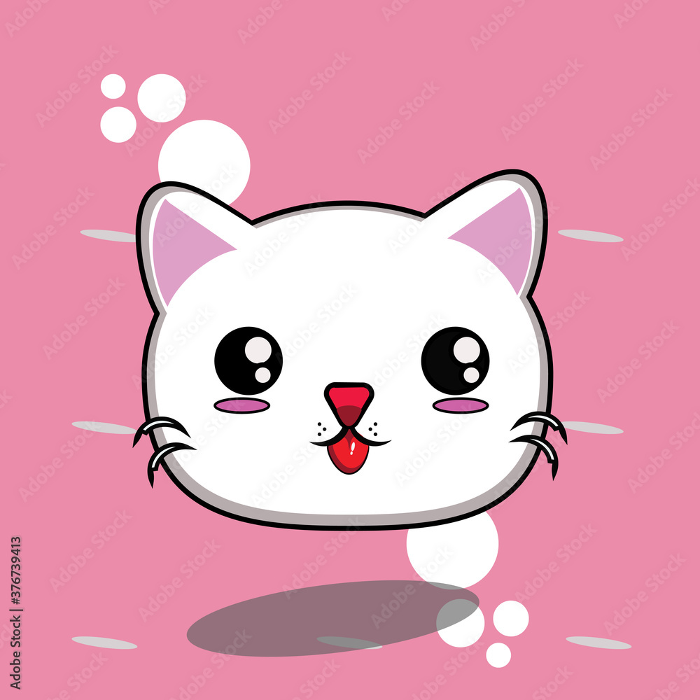 Fototapeta premium cute cat with tongue out. sticker and character of cat