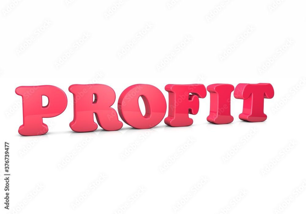 Fototapeta premium PROFIT word on white background 3d rendered illustration